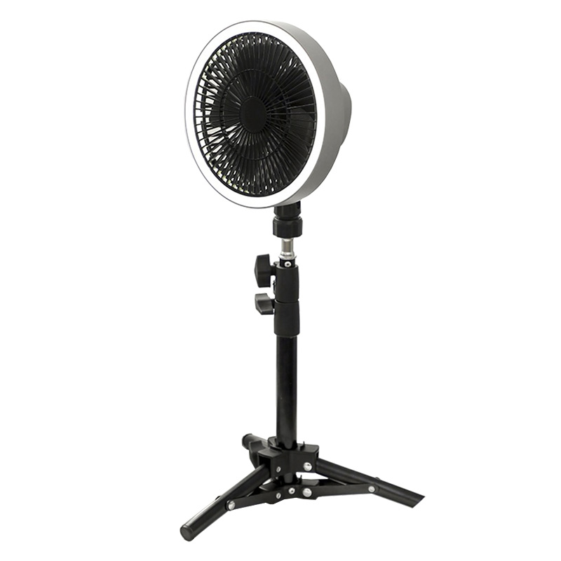 扇風機 10000mAh バッテリー 小型 卓上 充電式 三脚 LEDライト 吊り