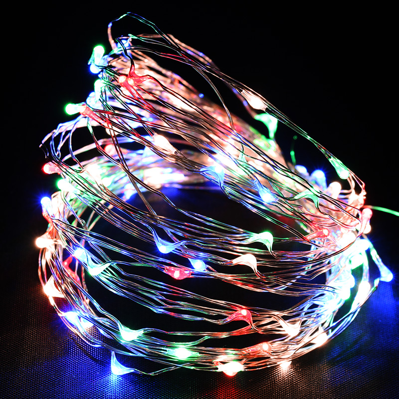 LED ワイヤーライト 電池式 ジュエリーライト 10m クリスマス電飾 100球 イルミネーション 点滅切替 調光機能 リモコン付き 室内用｜asshop｜05