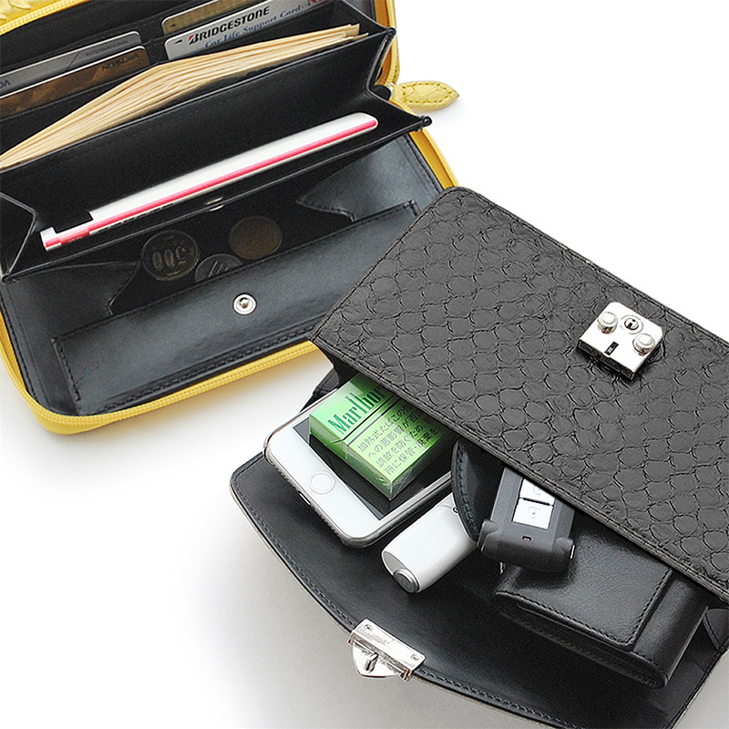 パイソンレザー 金運 セカンドバッグ メンズ 錦蛇革 バッグ クラッチ