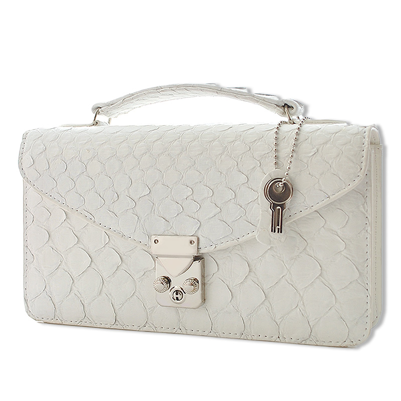 パイソンレザー 金運 セカンドバッグ メンズ 錦蛇革 バッグ クラッチ