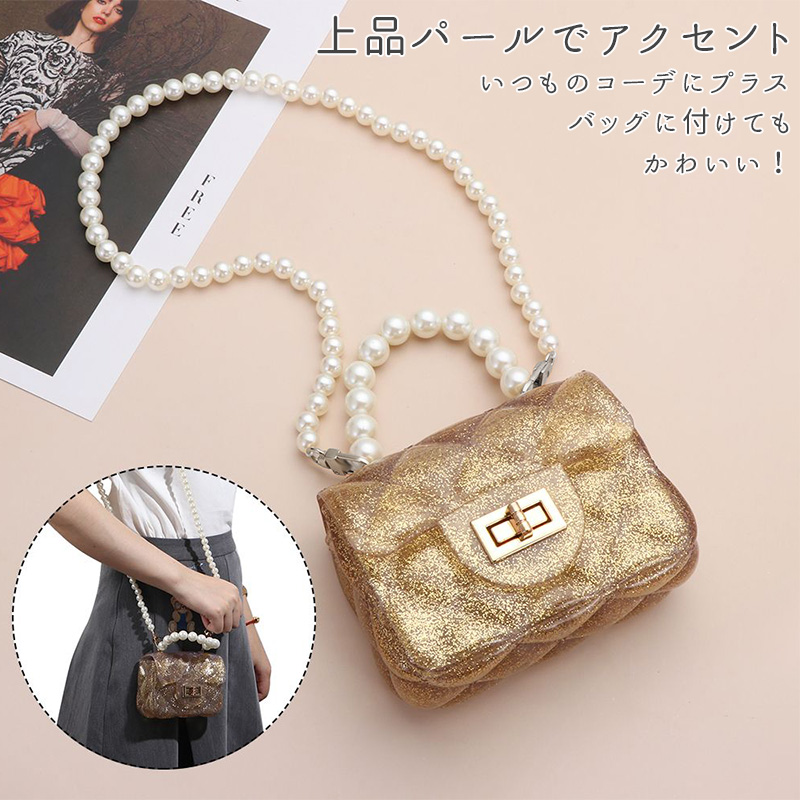 スマホショルダーストラップ パール ビーズ ネックストラップ 全機種