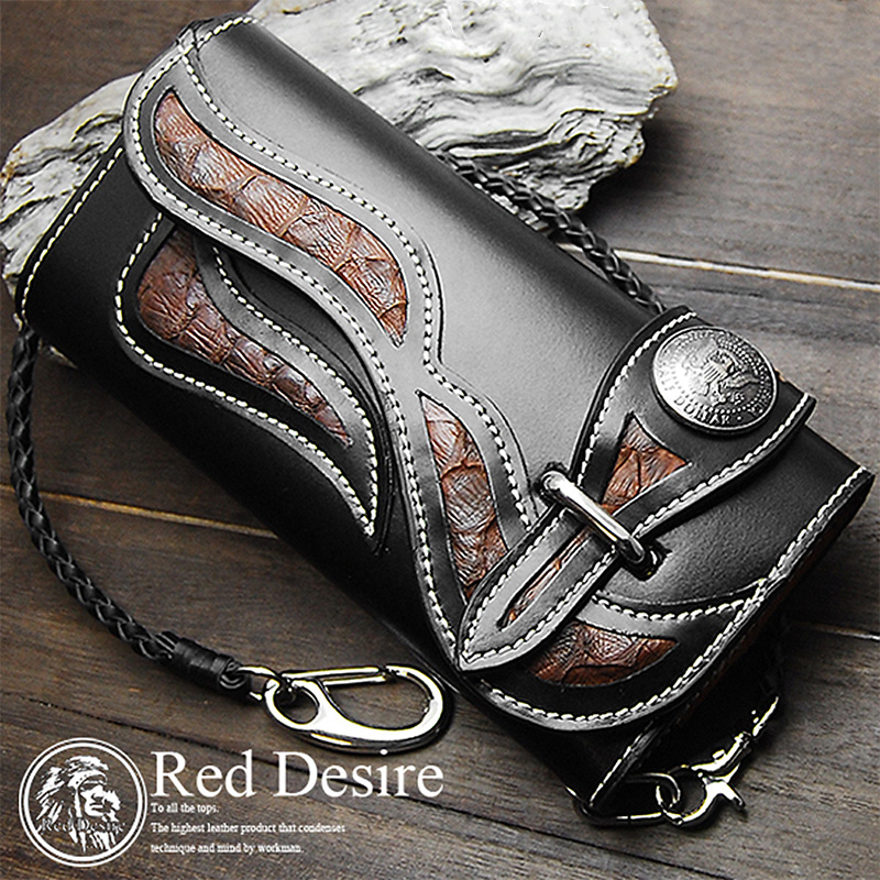 レザー財布 メンズ Red Desire 本革 財布 レザー バイカーズウォレット