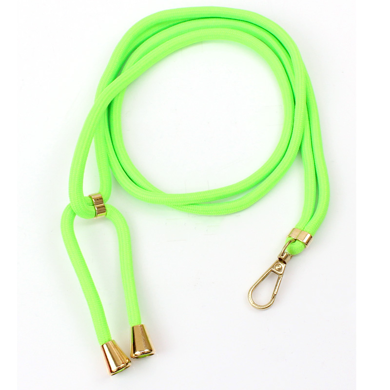 新品ショルダーバスケットSサイズ　ナチュラル色　ストラップ緑 スマホショルダーストラップ 首掛け 全機種対応 挟むだけ ケースに