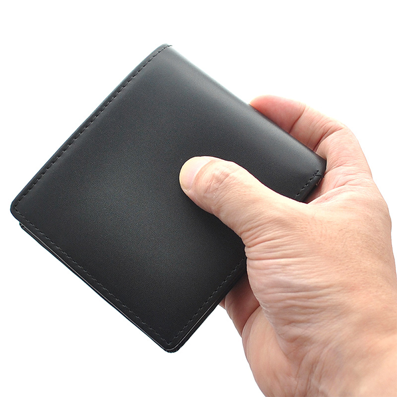 レザー 財布 メンズ 二つ折り財布 革 小銭入れ 短財布 ブラック コイン