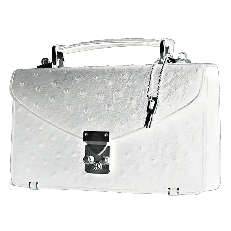 United HOMME 牛革 オーストリッチ 型押し セカンドバッグ メンズ