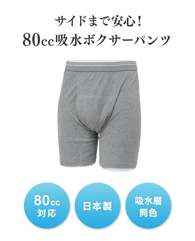 失禁パンツ 尿漏れパンツ ボクサーパンツ 男性用 軽失禁 中失禁 80cc