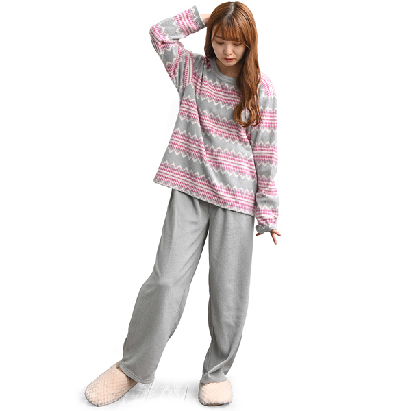 在庫限り パジャマ 部屋着 ルームウェア レディース メンズ 上下セット フリース 長袖 | ブランド登録なし | 10