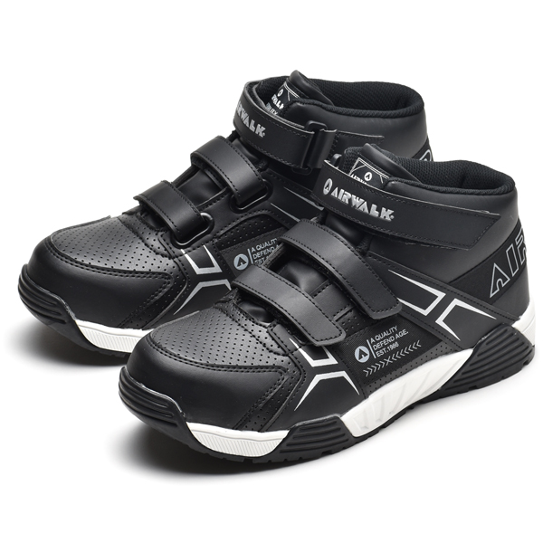 安全靴 メンズ 作業用 スニーカー ハイカット シューズ 靴 先芯入り 作業靴 衝撃吸収 ブラック ホワイト AIRWALK | AIRWALK | 01