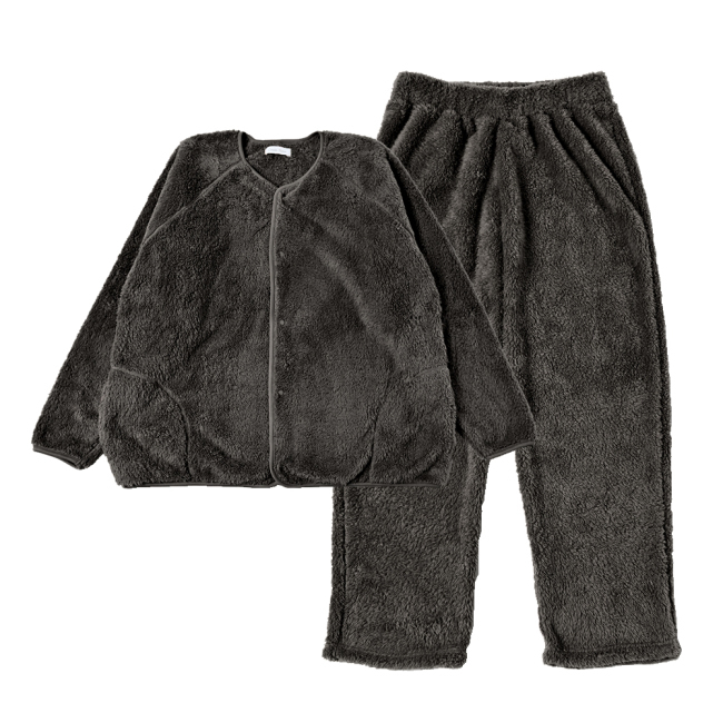 ルームウェア 部屋着 メンズ 着る毛布 上下セット 前釦アウター シープボア 暖かい 冬 おしゃれ プレゼント | ブランド登録なし | 01