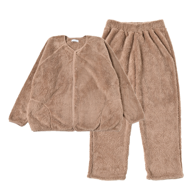 ルームウェア 部屋着 メンズ 着る毛布 上下セット 前釦アウター シープボア 暖かい 冬 おしゃれ プレゼント | ブランド登録なし | 04