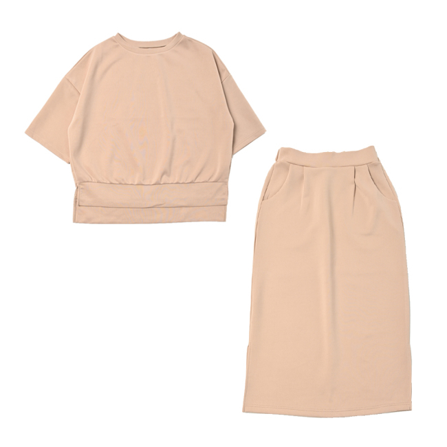 ルームウェア 部屋着 ミモレスカート セットアップ おしゃれ 可愛い 七分袖 ダンボールニット | ブランド登録なし | 05