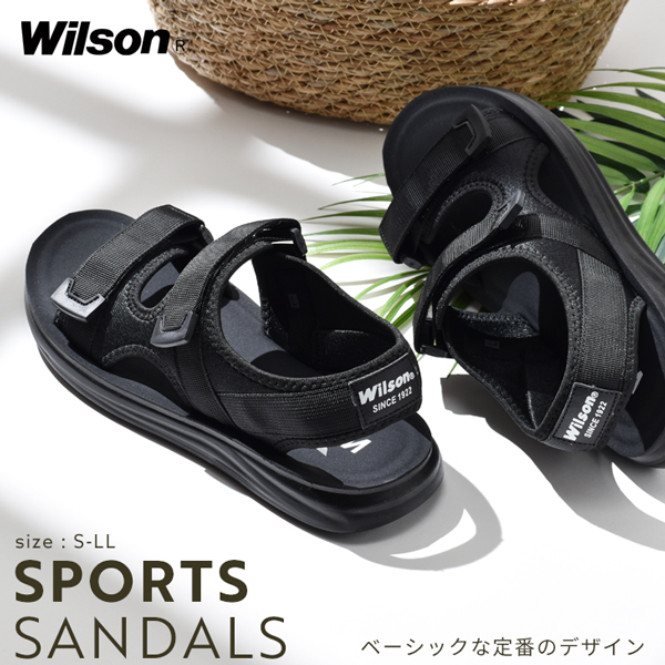 スポーツサンダル メンズ 黒 サンダル 外履き ベルト ブラック カーキ おしゃれ wilson 3650 | Wilson | 01
