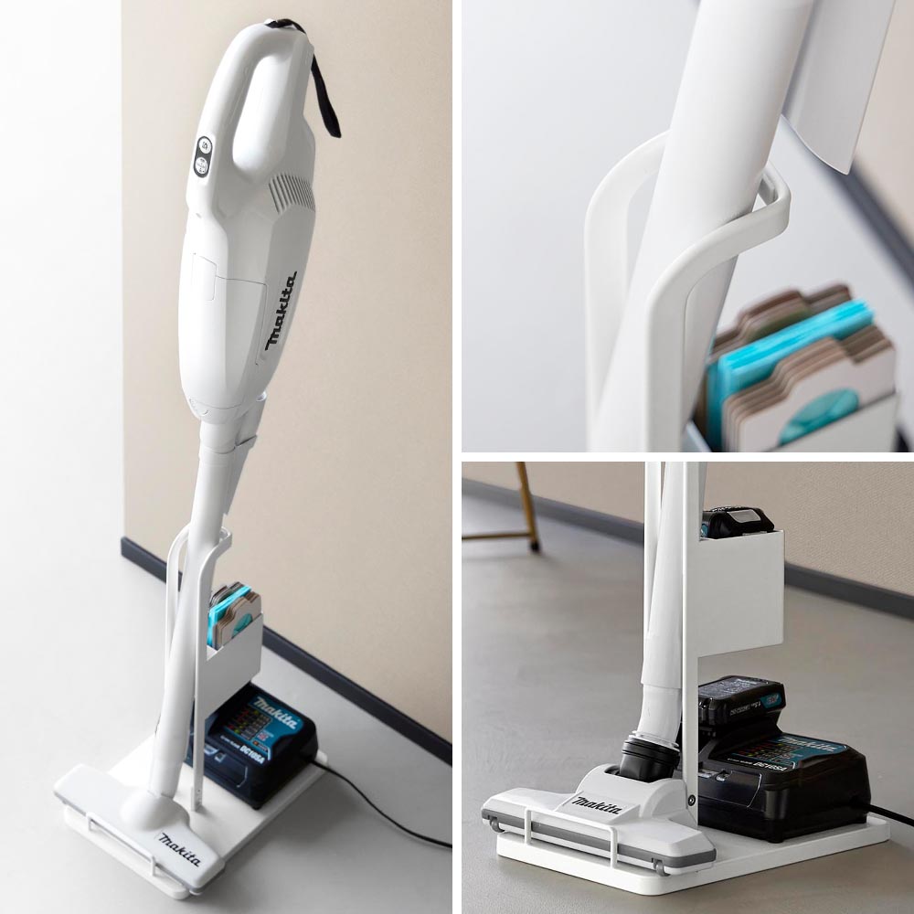tower 山崎実業 スティッククリーナー紙パック＆充電器収納スタンド