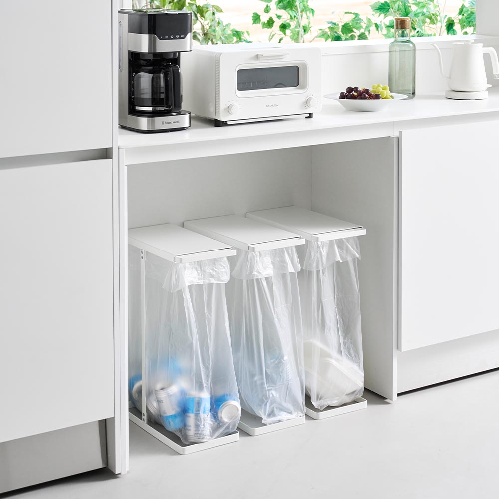 山崎実業 tower 引き出す分別ゴミ袋ホルダー タワー スリム 45L ごみ袋ホルダー ゴミ袋スタンド 分別 ホワイト ブラック 10264 10265 | tower | 05