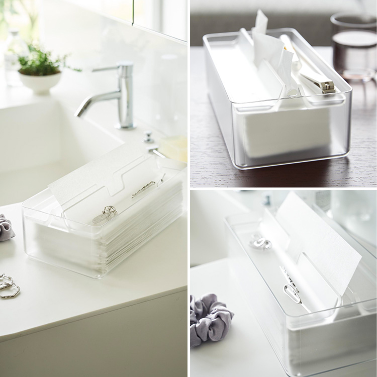 山崎実業 スマート smart トレー蓋付きペーパータオルケース スマート