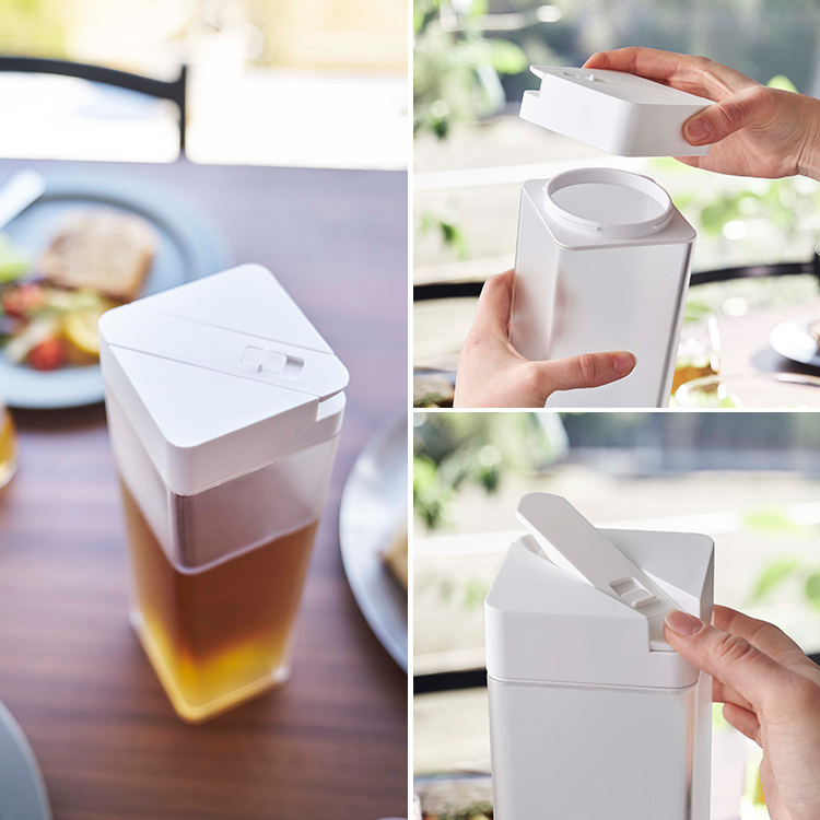 山崎実業 タワー tower 倒して置ける冷水筒 タワー 水筒 麦茶 横置き 立て置き ボトル シンプル おしゃれ ホワイト ブラック 5724 5725 | tower | 06