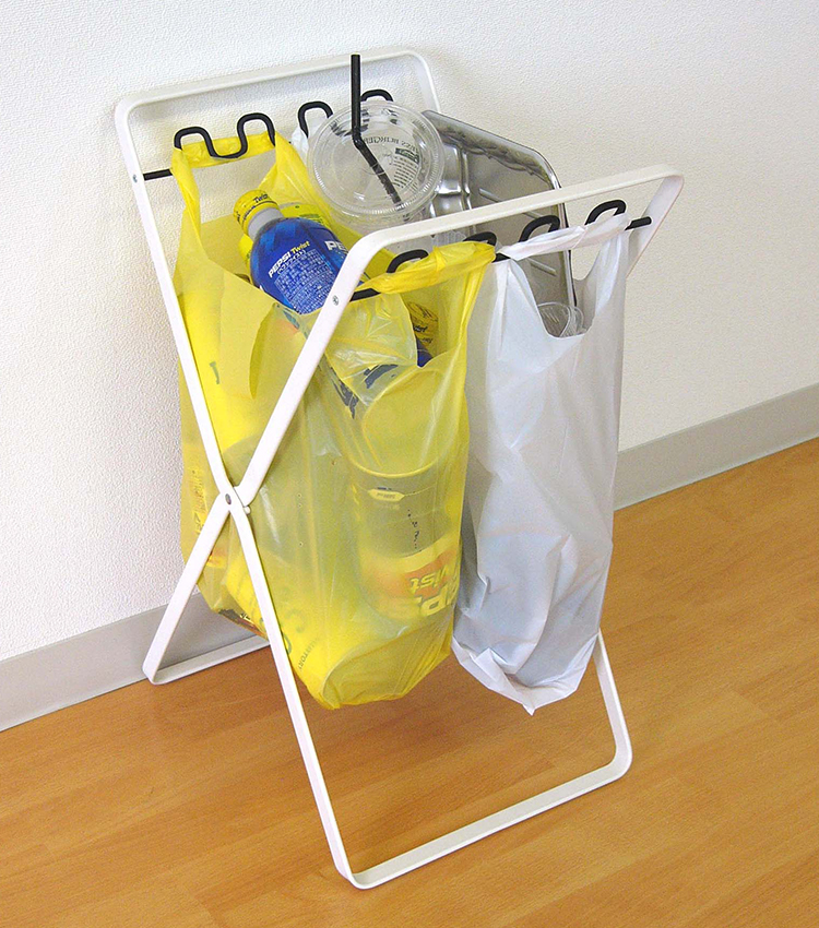 山崎実業 プレート キッチン Plate レジ袋スタンドプレート ブラック 6190 台所 ゴミ袋掛け シンプル 整理整頓 分別 ゴミ箱 | Plate(山崎実業) | 04