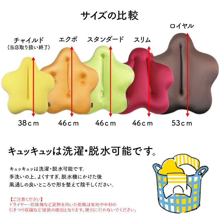 CuCu キュッキュッ スタンダード クッション 姿勢補助 背もたれ 腰