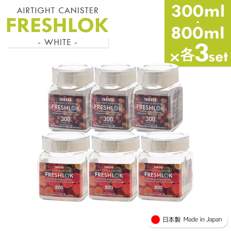 フレッシュロック 角型 《300ml・800ml 各3個（計6個）》 freshlok 