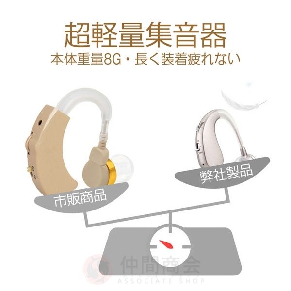 コンパクトな耳かけ式集音器です 補聴器タイプの集音機集音器 テレビやラジオが良く聞こえる 集音器 充電式 耳かけ ワイヤレス 左右両耳 対応  日語説明書 補聴器本体