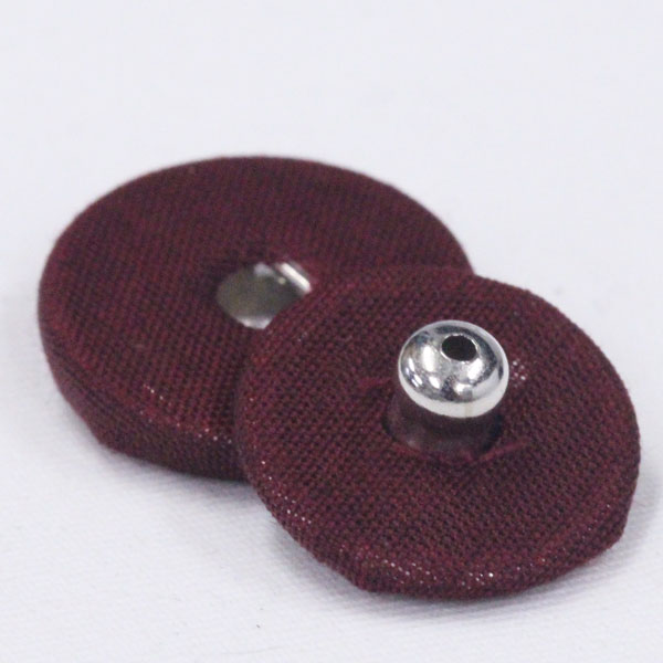 手芸用ボタン ボタン くるみスナップボタン 14mm 065 エンジ Ni / 6セット NO.1508