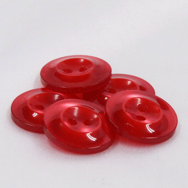 ボタン プラスチックボタン 15mm 15/赤 レッド 10個入 シャツ ブラウス
