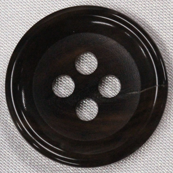 ボタン 水牛ボタン 18mm 1個入 本水牛 ツヤ有り ミディアムブラウン 釦