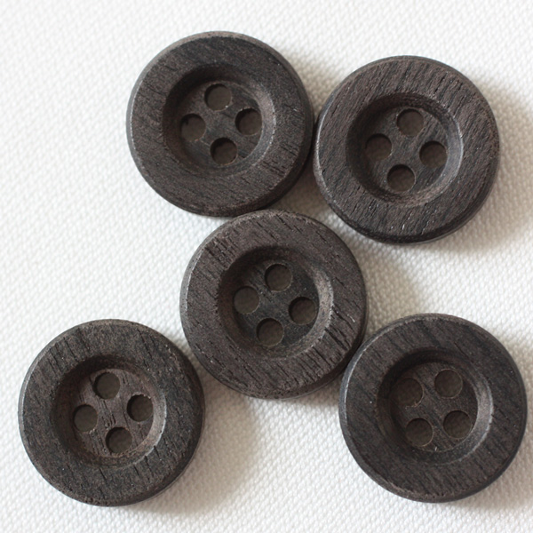 ボタン 木ボタン ウッドボタン 10mm 10個入 黒 ブラック 釦 天然素材 シャツ ブラウス カーディガン 向 手芸 通販