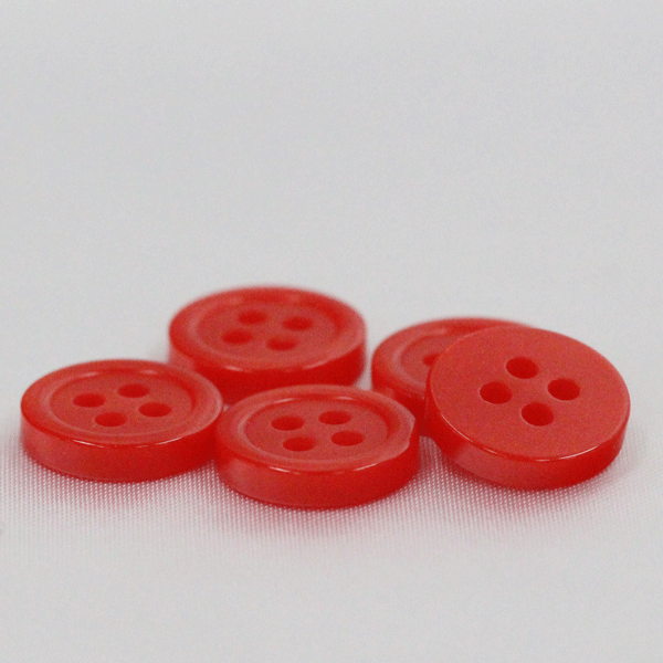 受注生産品 ボタン シャツボタン 13mm 赤 10個入 割れ 欠けに強いプラスチック シャツ ブラウス カーディガン 向 手芸 通販 