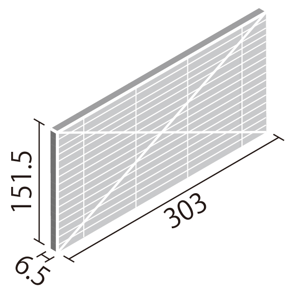 エコカラットプラス リネエ 303×151角平(レリーフD)(バラ) ECP-315