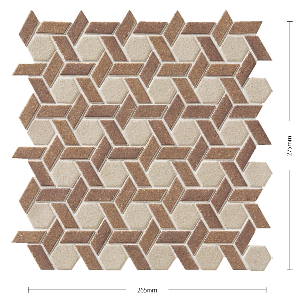 アートモザイクタイル(ケース) クレイドロップ Claydrop 32×28六角形