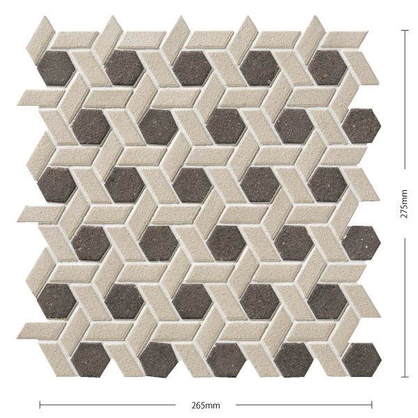 アートモザイクタイル(ケース) クレイドロップ Claydrop 32×28六角形