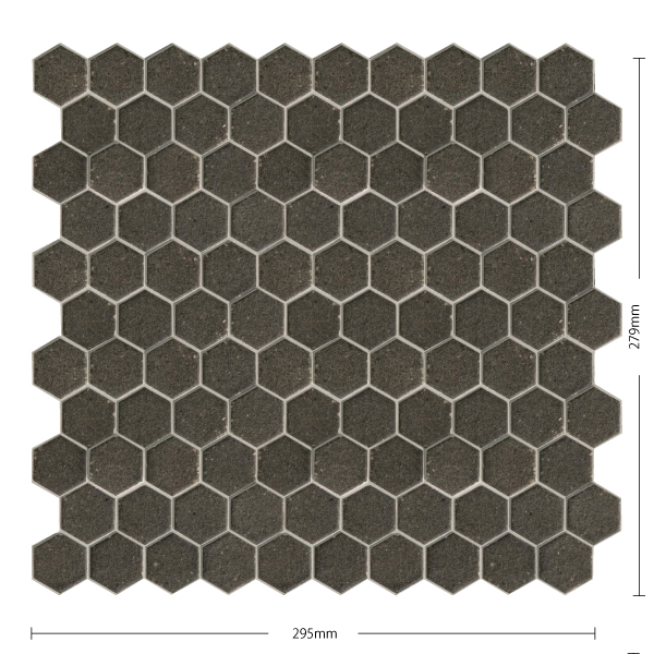 アートモザイクタイル(ケース) クレイドロップ Claydrop 32×28六角形裏