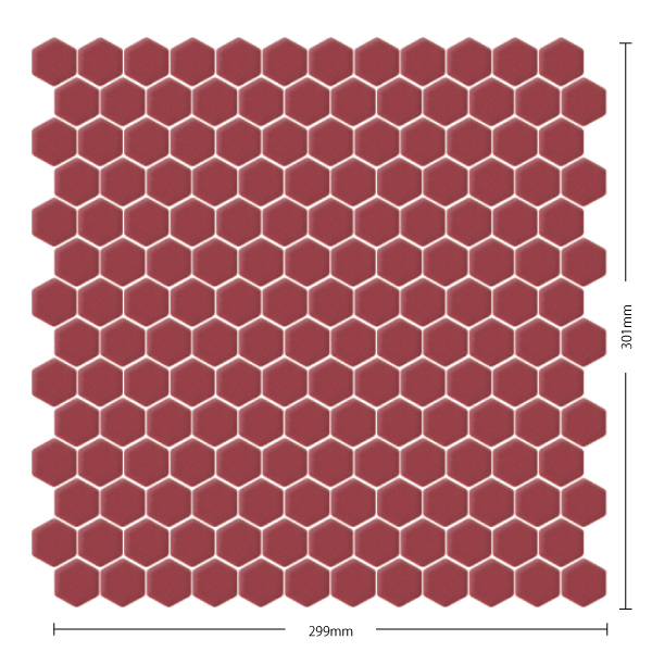 名古屋モザイク / ヘキサゴン Hexagon 22六角形紙貼り プレーン 30シート入 HEX22-601-C アートモザイクタイル(ケース)