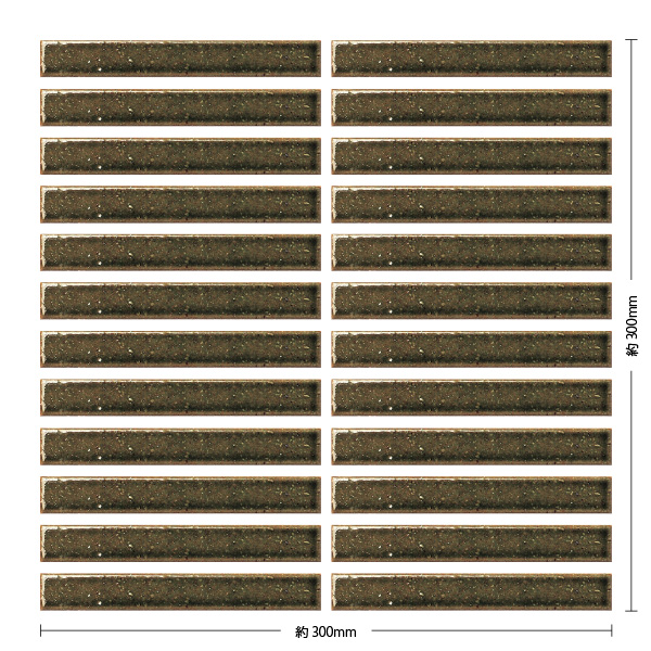 名古屋モザイク / 華窯ボーダー Kayo Border 144×19ボーダー紙貼り(スダレ貼り) 20シート入 KB-M-1 クラフトタイル(ケース)
