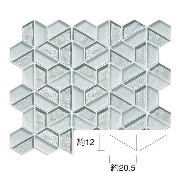 アートモザイクタイル(袋) アニエルグラス Aniel Glass 三角形(端部用 