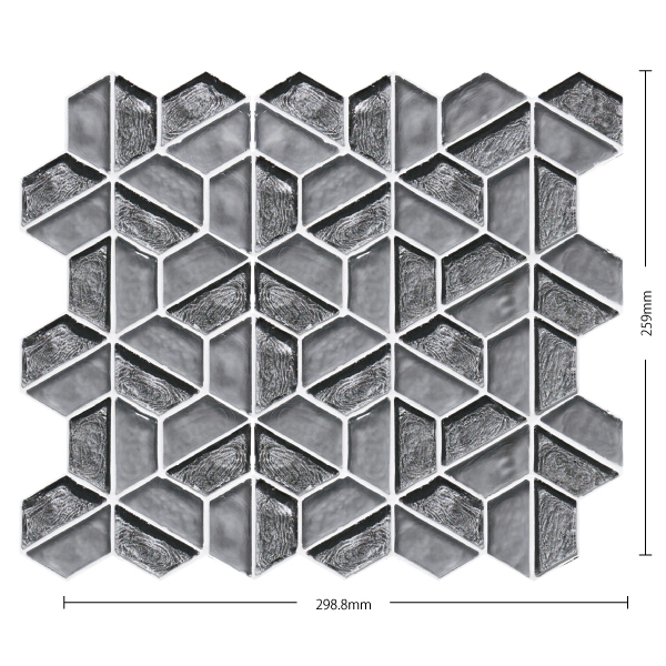 名古屋モザイク / アニエルグラス Aniel Glass (52・26)×22台形裏ネット貼り 10シート入 LSN-R5060  アートモザイクタイル(ケース)