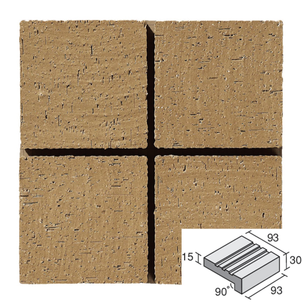 外装床タイル(ケース) ペーブメント Pavement 100角タレ付階段粗面