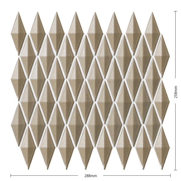 アートモザイクタイル(ケース) ピラミス Pyramis 83X30菱形特殊面状裏 