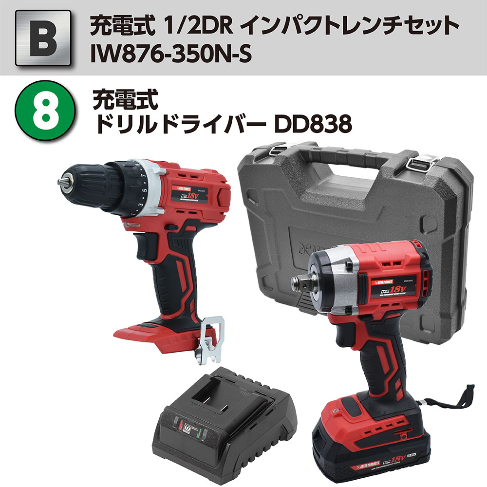 アストロプロダクツ（ASTROPRODUCTS） 【B】DC18V 充電式 1/2DR