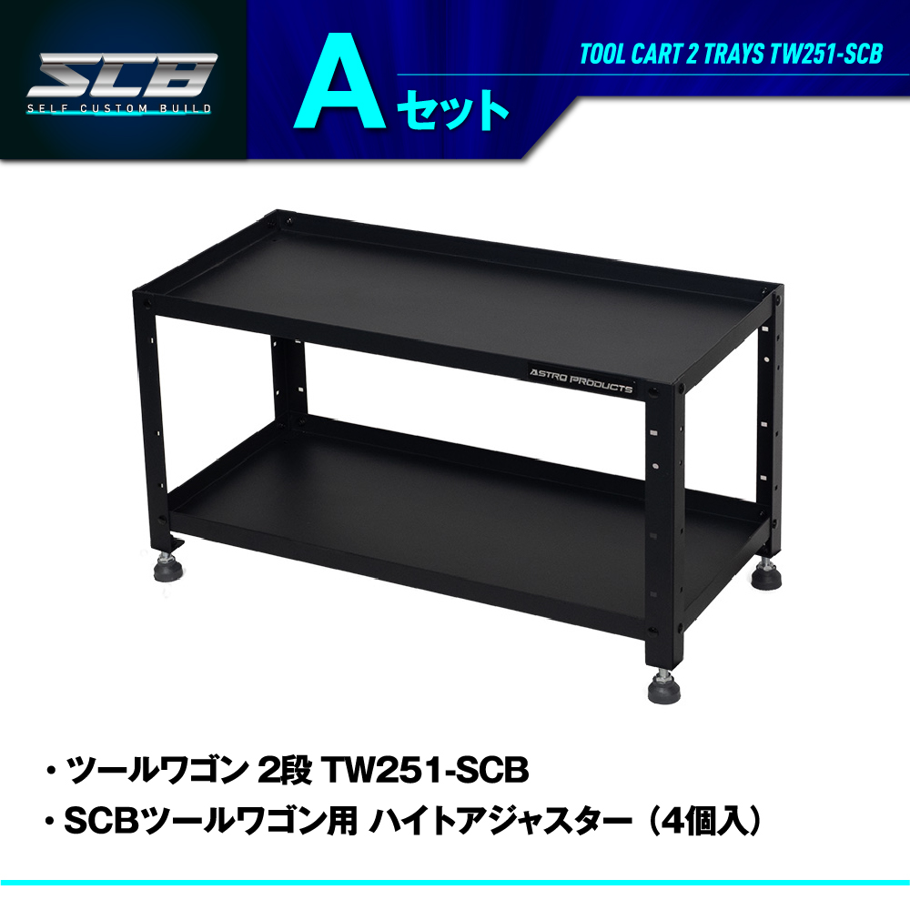 アストロプロダクツ ツールワゴン アストロプロダクツ（ASTROPRODUCTS） ツールワゴン 2段 TW251-SCB