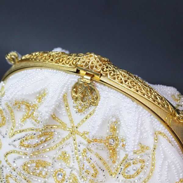 振袖に 手刺繍 日本製 ビーズバッグ 和洋両用タイプ [商品番号bag1575