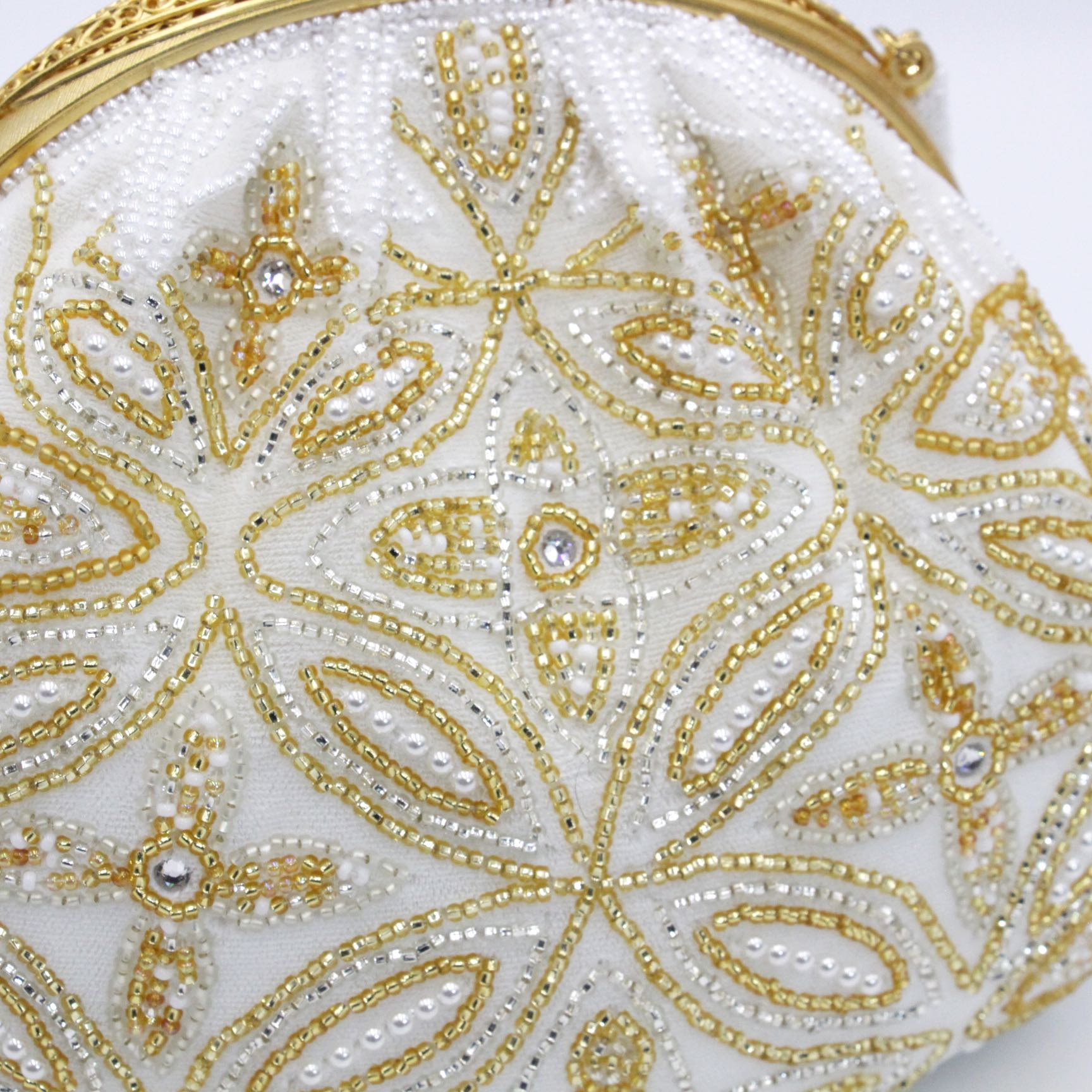 振袖に 手刺繍 日本製 ビーズバッグ 和洋両用タイプ [商品番号bag1575