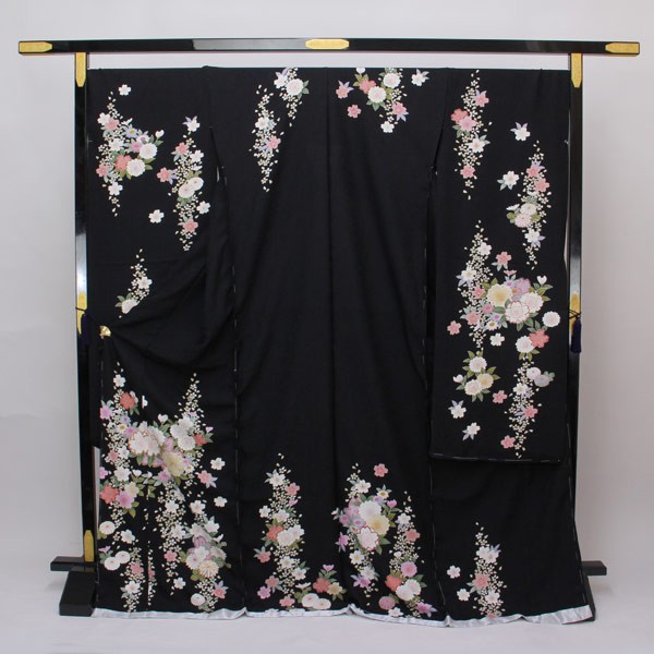 着物 振袖 艶やか！ 金彩豪華金駒刺繍 紋織り地 未仕立て 八掛付き