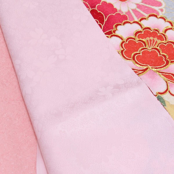 振袖 型友禅 金彩 グリッター 暈し染 紋意匠 牡丹 桜 正絹 S160