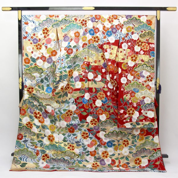 豪華振袖 正統派 綸子 紗綾形地紋 金彩加工 金駒刺繍 丹後ちりめん