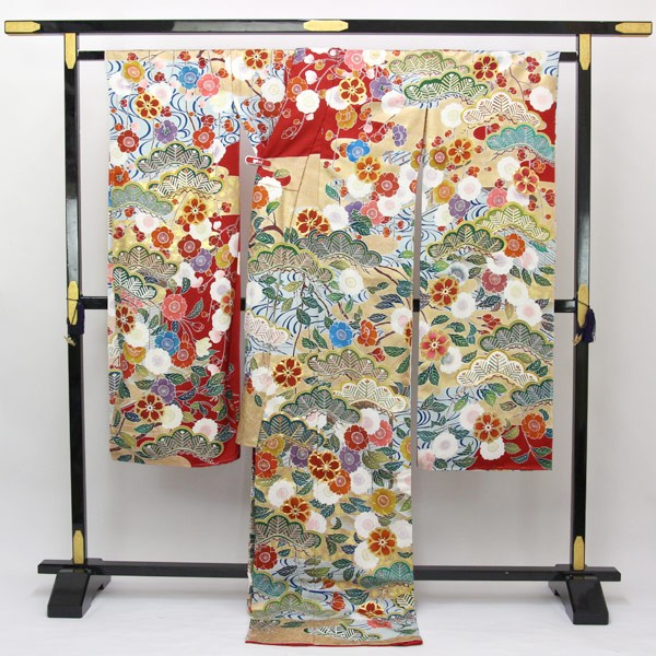 豪華振袖 正統派 綸子 紗綾形地紋 金彩加工 金駒刺繍 丹後ちりめん