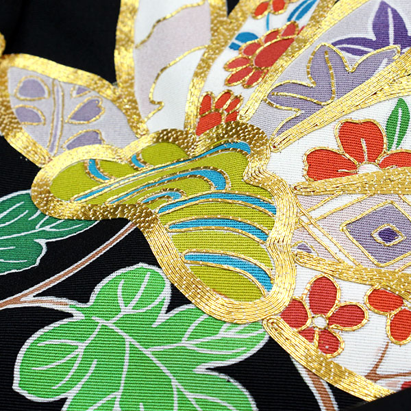 着物と帯 時流】426y◇仮仕立て 未仕立て女の子着物◇金駒刺繍 百貨店