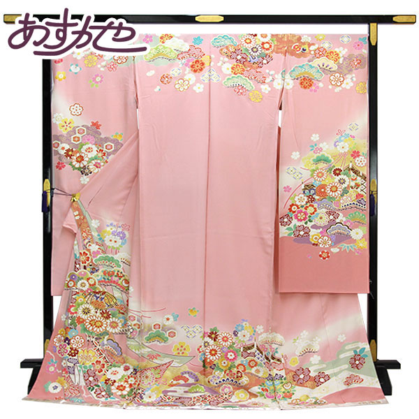 着物 名門 吉澤の友禅 振袖 手加工 正統派 古典柄 金駒刺繍 あすかや