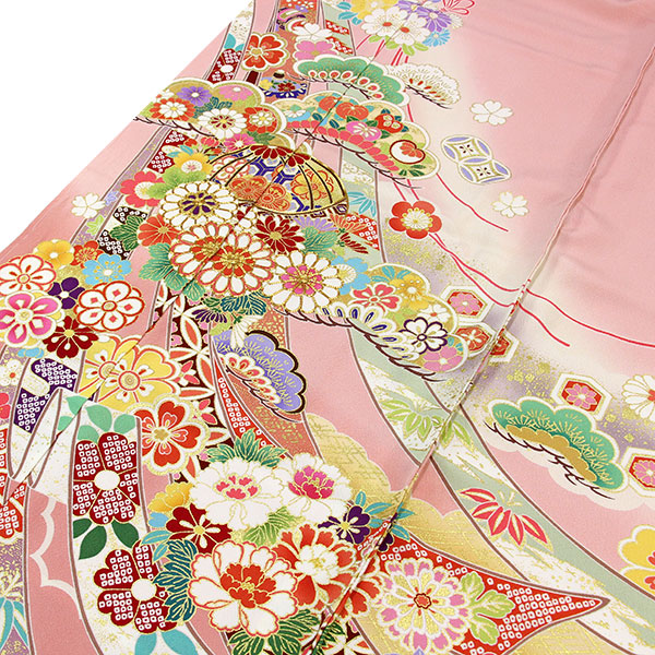 着物 名門 吉澤の友禅 振袖 手加工 正統派 古典柄 金駒刺繍 あすかや
